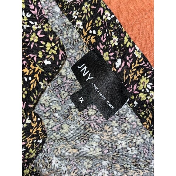 Jones New York Romantic Bohemian Tie Cuffs Floral 3/4 Sleeve Blouse Women's Plus - Picture 5 of 9